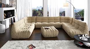 Бежевый диван в интерьере-16, Диван Француз